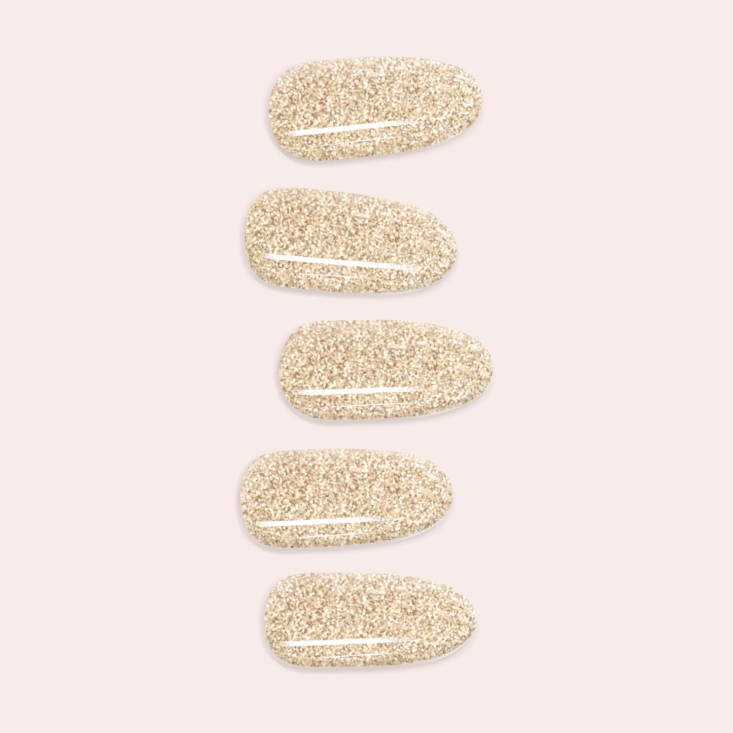Gold Glitter Gel Nail Sticker Kit – DIY Semicured Nails