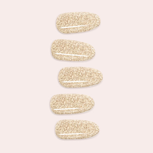 Gold Glitter Gel Nail Sticker Kit – DIY Semicured Nails
