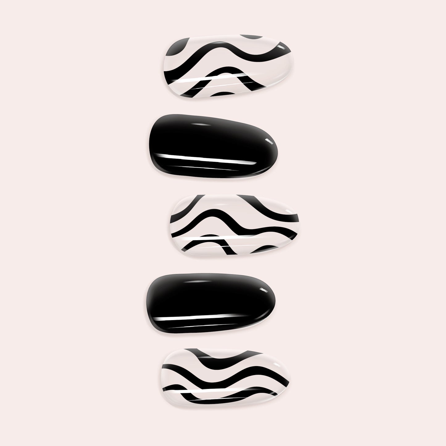 Zebra Print Gel Nail Sticker Kit – DIY Semicured Nails