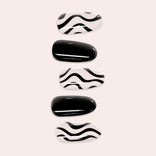 Zebra Print Gel Nail Sticker Kit – DIY Semicured Nails